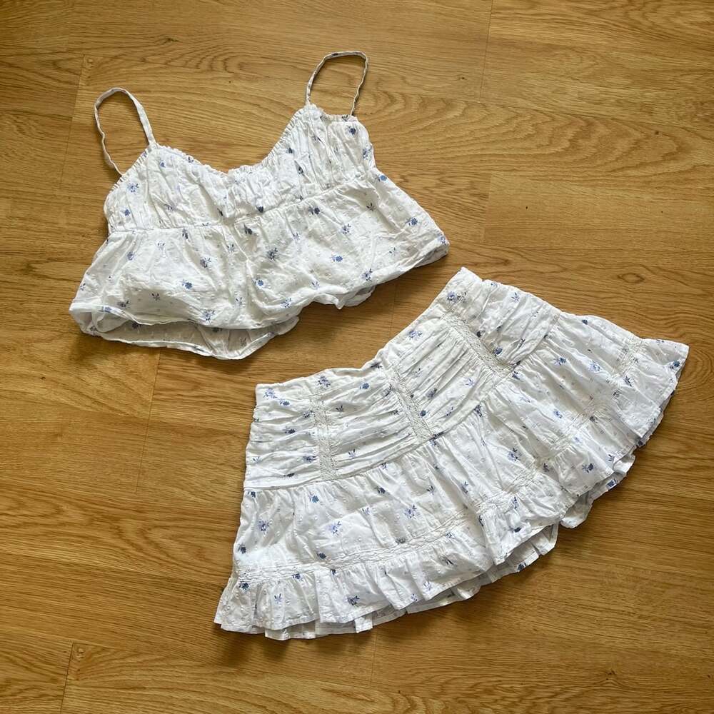 Abound Floral Cami And Skirt Set Size M White